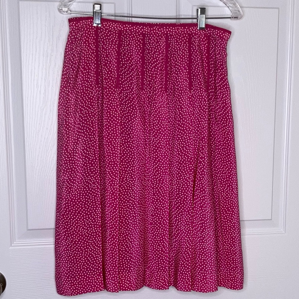Vintage Pendleton Silk Skirt Pink White Polka Dots